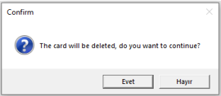 Kart Dolu Onay Penceresi
